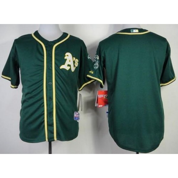 Athletics Blank Green Cool Base Stitched Jersey