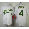Athletics #4 Coco Crisp White Cool Base Stitched Jersey