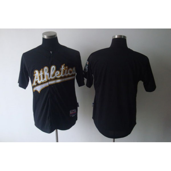 Athletics Blank Black Cool Base Stitched Jersey