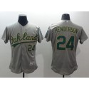 Athletics #24 Rickey Henderson Grey Flexbase Authentic Collection Stitched Jersey