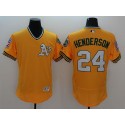 Athletics #24 Rickey Henderson Yellow Flexbase Authentic Collection Cooperstown Stitched Jersey