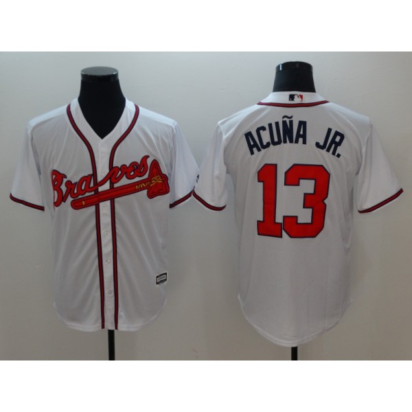 Atlanta Braves #13 Ronald Acuña Jr White Flexbase Stitched Jersey
