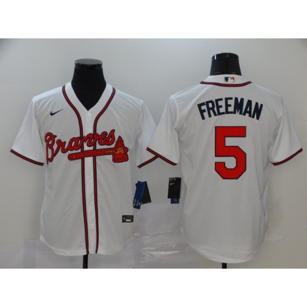 Atlanta Braves #5 Freddie Freeman White Cool Base Stitched Jersey