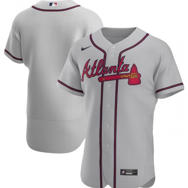 Atlanta Braves Blank Grey Flex Base Stitched Jersey
