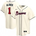Atlanta Braves Cream #1 Ozzie Albies Cool Base Stitched Jersey