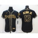 Atlanta Braves White #13 Ronald Acuña Jr 2020 Black Golden Flex Base Stitched Jersey