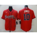 Atlanta Braves #10 Chipper Jones Red Stitched Jersey