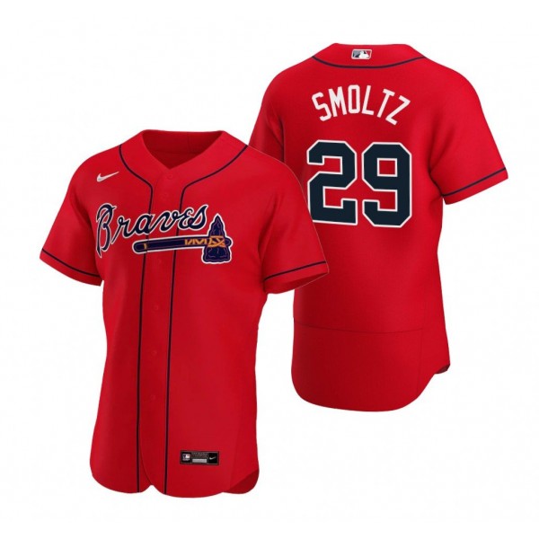 Atlanta Braves #29 John Smoltz Red Flex Base Stitched Jersey