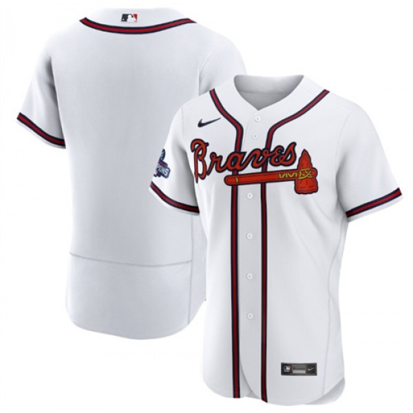 Atlanta Braves Blank 2021 White World Series Champions Stitched Baseball Jersey