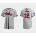 Atlanta Braves #12 Jorge Soler 2021 Gray World Series Champions Flex Base Stitched Jersey
