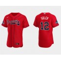Atlanta Braves #12 Jorge Soler 2021 Red World Series Champions Flex Base Stitched Jersey