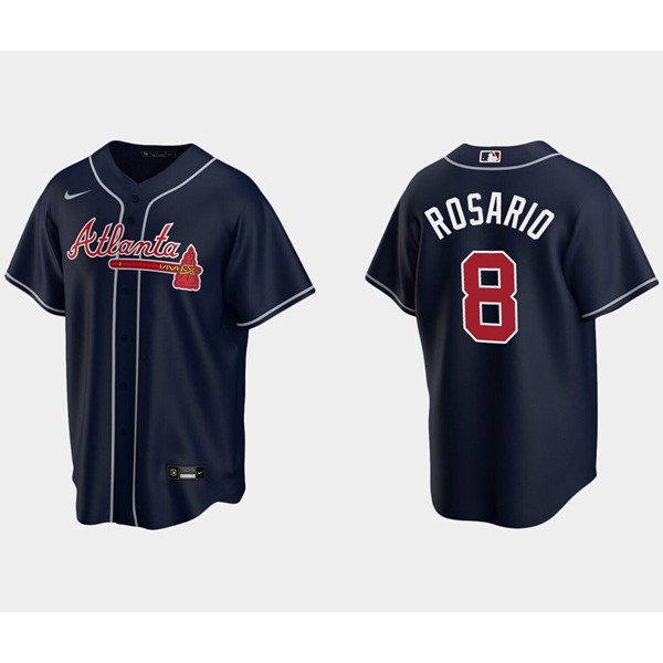 Atlanta Braves #8 Eddie Rosario Navy Cool Base Stitched Jersey
