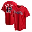 Atlanta Braves #12 Jorge Soler Red Cool Base Stitched Jersey