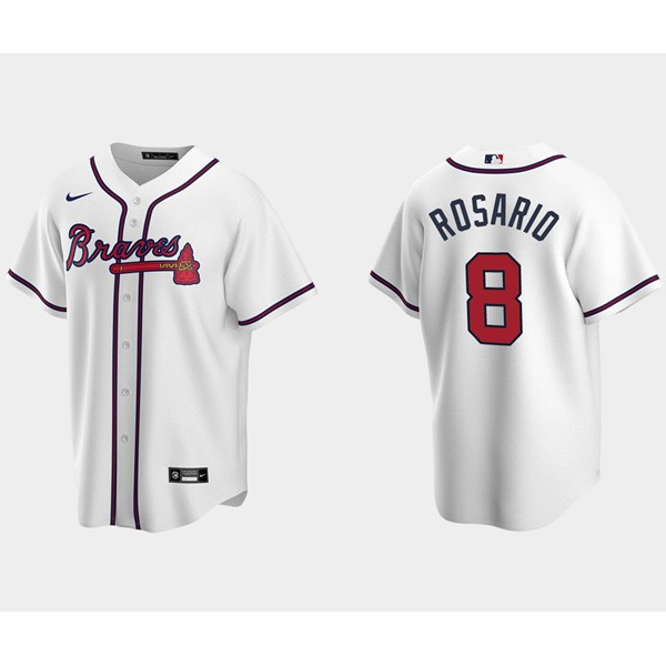 Atlanta Braves #8 Eddie Rosario White Cool Base Stitched Jersey