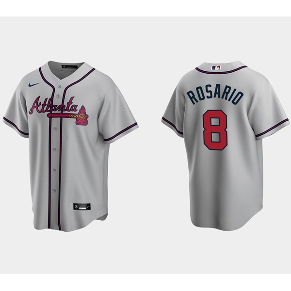 Atlanta Braves #8 Eddie Rosario Gray Cool Base Stitched Jersey