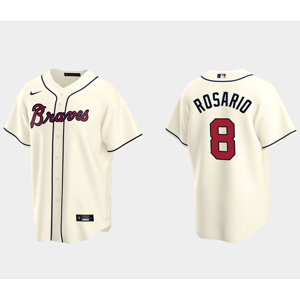 Atlanta Braves #8 Eddie Rosario Cream Cool Base Stitched Jersey