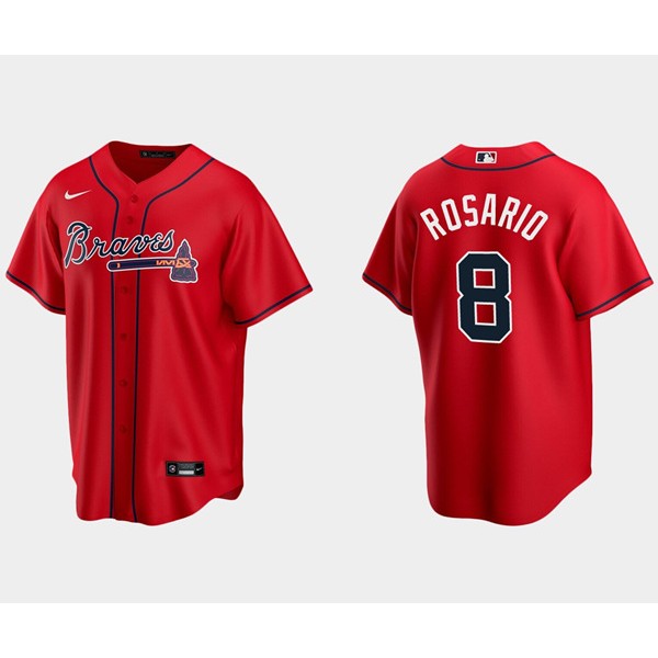 Atlanta Braves #8 Eddie Rosario Red Cool Base Stitched Jersey