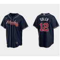 Atlanta Braves #12 Jorge Soler Navy Cool Base Stitched Jersey