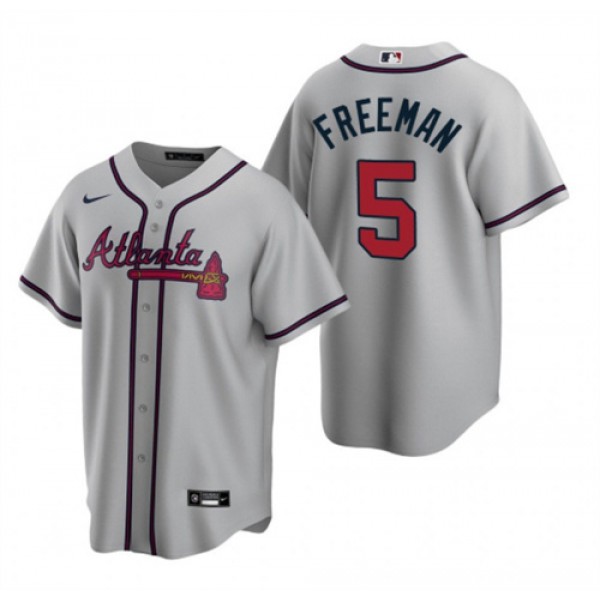 Atlanta Braves #5 Freddie Freeman Gray Cool Base Stitched Jersey