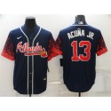 Atlanta Braves #13 Ronald Acuña Jr. Navy Stitched Jersey