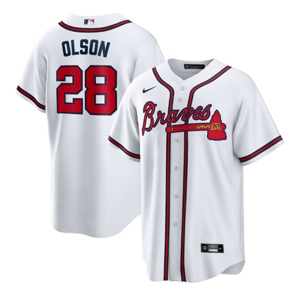 Atlanta Braves #28 Matt Olson White Cool Base Stitched Baseball Jersey