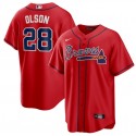Atlanta Braves #28 Matt Olson Red Cool Base Stitched Baseball Jersey