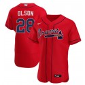 Atlanta Braves #28 Matt Olson Red Flex Base Stitched Baseball Jersey