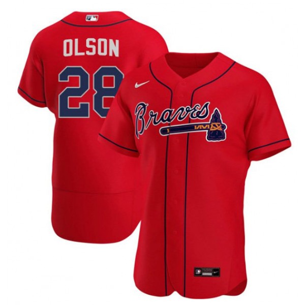 Atlanta Braves #28 Matt Olson Red Flex Base Stitched Baseball Jersey