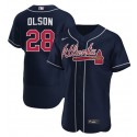 Atlanta Braves #28 Matt Olson Navy Flex Base Stitched Baseball Jersey