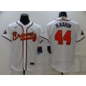 Atlanta Braves #44 Hank Aaron 2022 White Gold World Series Champions Program Flex Base Stitched Baseball Jersey
