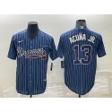 Atlanta Braves #13 Ronald Acuña Jr. Navy Cool Base Stitched Baseball Jersey