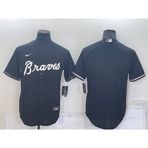 Atlanta Braves Blank Black Cool Base Stitched Baseball Jersey
