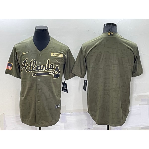 Atlanta Braves Blank Camo Salute To Service Cool Base Stitched Jersey