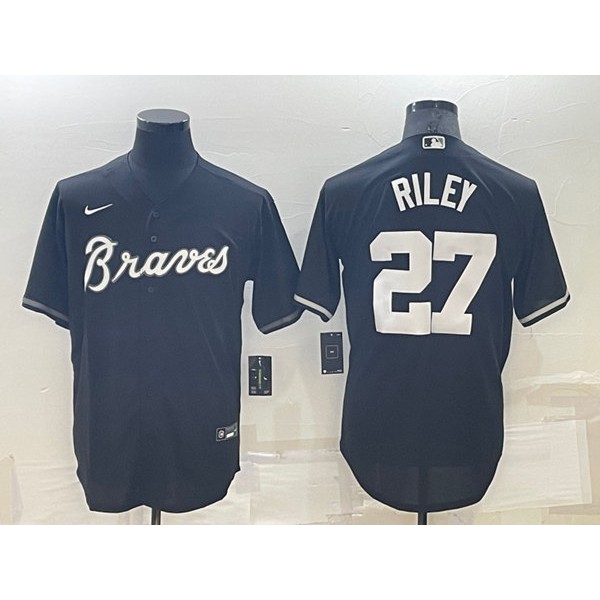 Atlanta Braves #27 Austin Riley Black Cool Base Stitched Baseball Jersey