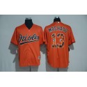 Baltimore Orioles #13 Manny Machado Orange Team Logo Print Cool Base Stitched Jersey