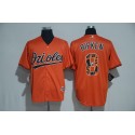 Baltimore Orioles #8 Cal Ripken Orange Team Logo Print Cool Base Stitched Jersey