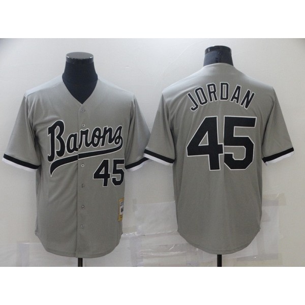 Birmingham Barons #45 Michael Jordan Gray Cool Base Stitched Jersey