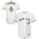 Blue Jays #6 Marcus Stroman White Flexbase Authentic Collection 2016 Memorial Day Stitched Jersey