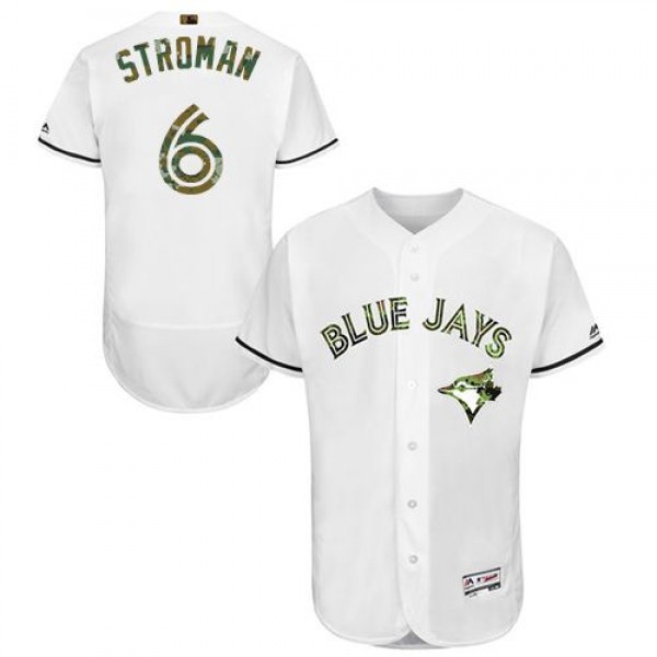 Blue Jays #6 Marcus Stroman White Flexbase Authentic Collection 2016 Memorial Day Stitched Jersey