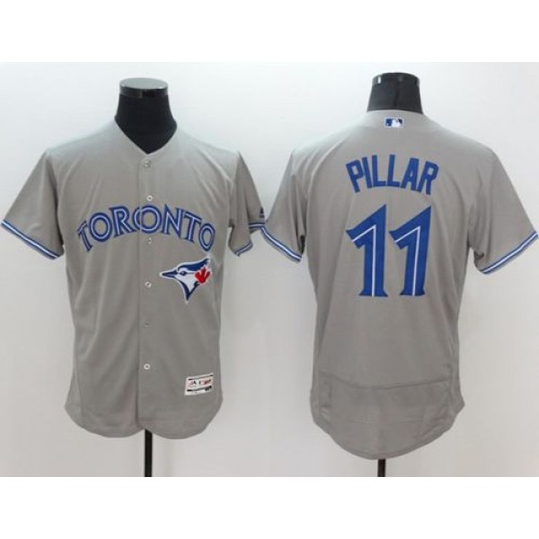 Blue Jays #11 Kevin Pillar Grey Flexbase Authentic Collection Stitched Jersey