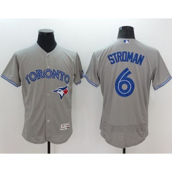 Blue Jays #6 Marcus Stroman Grey Flexbase Authentic Collection Stitched Jersey