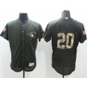 Blue Jays #20 Josh Donaldson Green Flexbase Authentic Collection Salute To Service Stitched Jersey