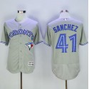 Blue Jays #41 Aaron Sanchez Grey Flexbase Authentic Collection Stitched Jersey
