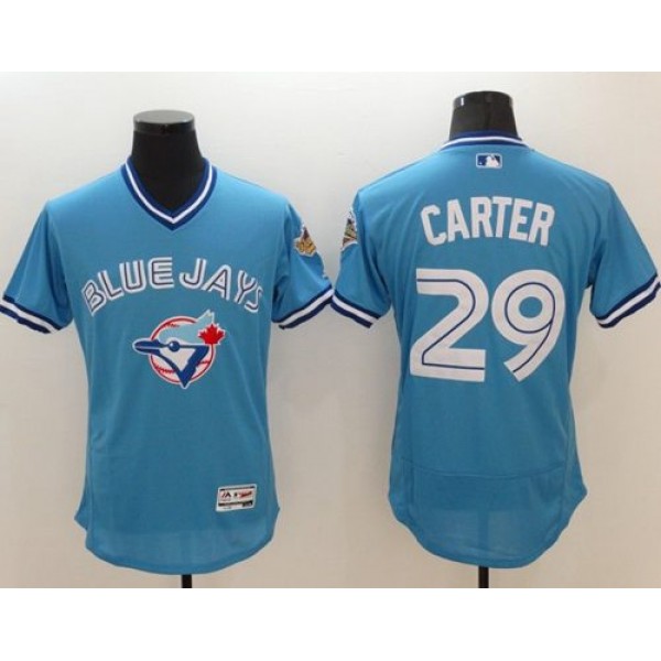 Blue Jays #29 Joe Carter Light Blue Flexbase Authentic Collection Cooperstown Stitched Jersey
