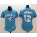 Blue Jays #12 Roberto Alomar Light Blue Flexbase Authentic Collection Cooperstown Stitched Jersey