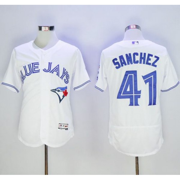 Blue Jays #41 Aaron Sanchez White Flexbase Authentic Collection Stitched Jersey