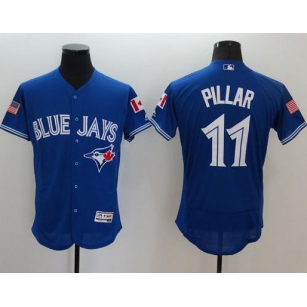 Blue Jays #11 Kevin Pillar Blue Fashion Stars Stripes Flexbase Authentic Stitched Jersey