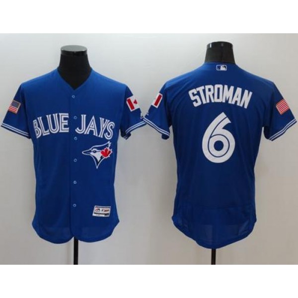 Blue Jays #6 Marcus Stroman Blue Fashion Stars Stripes Flexbase Authentic Stitched Jersey