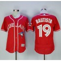 Blue Jays #19 Jose Bautista Red Flexbase Authentic Collection Canada Day Stitched Jersey