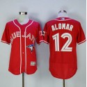 Blue Jays #12 Roberto Alomar Red Flexbase Authentic Collection Canada Day Stitched Jersey